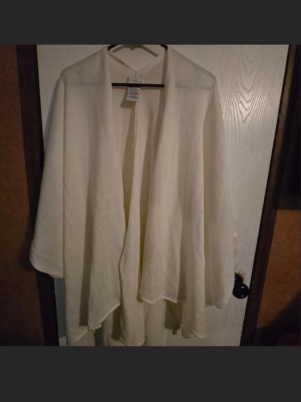 White Stag Open-Front Poncho Cardigan - Cream